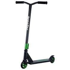 Самокат трюковой Scooter wave черно-зеленый F10-1, светящиеся колеса