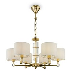 Люстра MAYTONI Alloro MOD088PL-06BS, E14, 240 Вт, кол-во ламп: 6 шт., цвет арматуры: латунный, цвет плафона: белый