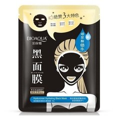 BioAqua Тканевая маска для лица с бамбуковым углем Hyaluronan Black Mask, 30г