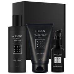 BEAUTIFIC Подарочный набор для мужчин REBEL KIT: шампунь, гель-скраб для умывания и масло для бороды