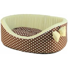 Лежак открытый с бортиком "Премиум" №3, хлопок, цвет: коричневый, 55х43х16 см Xody