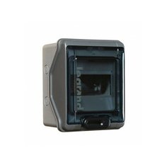 LEGRAND 601976 PLEXO Шкаф настенный 1ряд, 6 модулей, с темно-серой дверцей, с клеммными колодками, IP 65, светло-серый