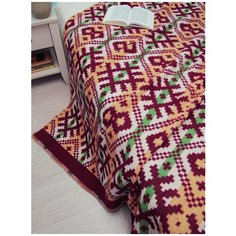 Одеяло шерстяное "Ацтеки" Arloni, желто- красный, 170*205 см.