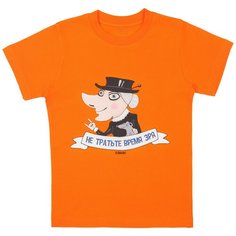 Футболка Соль Не тратьте время зря, размер 106-116, оранжевый Sol