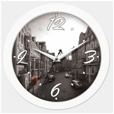 Часы настенные пластиковые круглые Камелия Лондон арт.40831