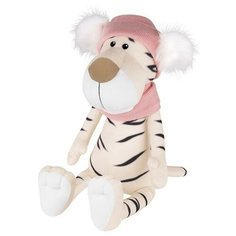 Мягкая Игрушка Maxitoys Luxury, Белая Тигрица в Шарфе и Шапке с Помпонами, 20 см