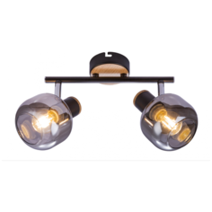 7026-702 Rivoli Спот Dorkas W2 Черный/светлое дерево 2хE14 40W (6/144)