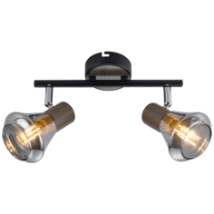 7028-702 Rivoli Спот Pavla W2 Черный/темное дерево 2хE14 40W (12/216)