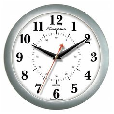 Часы настенные пластиковые круглые Камелия Серебро арт.42433