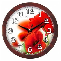 Часы настенные пластиковые круглые Камелия Маки арт.4738053