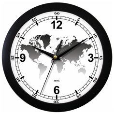 Часы настенные Камелия пластиковые круглые Карта Мира арт.4921329