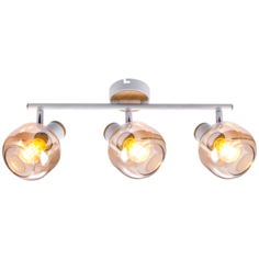 7025-703 Rivoli Спот Kalisto W3 Белый/светлое дерево 3хE14 40W (6/90)