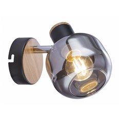 7026-701 Rivoli Спот Dorkas W1 Черный/светлое дерево 1хE14 40W (8/320)