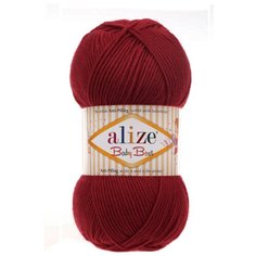 Пряжа Alize Baby Best 100г 240м (10% бамбук, 90% акрил) с эффектом АНТИПИЛЛИНГ (390 вишневый) 5 шт