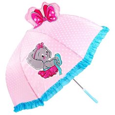 Зонт- трость Зайка розовый объёмный (ткань) Mary Poppins 53578