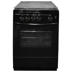 Кухонная плита лысьва ГП 400 М2С-2у черная, со стеклянной крышкой