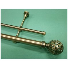 Карниз двухрядный Метеор, диаметром 25/16 мм (330 см, Антик) Мастер Плюс