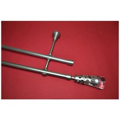 Карниз двухрядный Символ, диаметром 16 мм (160 см, Хром матовый) Мастер Плюс