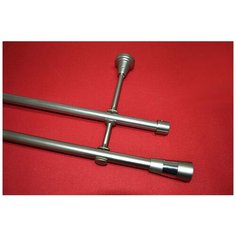 Карниз двухрядный Валео, диаметром 16 мм (360 см, Хром матовый) Мастер Плюс