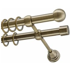 Карниз двухрядный Шар, диаметром 16 мм (140 см, Антик) Мастер Плюс