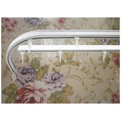 Карниз двухрядный с торцевыми закруглениями Слип (Белый, 250 см) Мастер Плюс