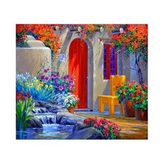 "Color-Kit" Раскраска по номерам на картоне 30 x 40 см "Уютный дворик " KS035