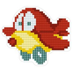 Кристальная мозаика (алмазная вышивка) фрея ALVM-007 магнит Самолетик 9 х 7,5 см 65184474454