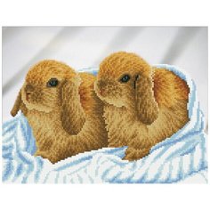 Наборы - кристальная (алмазная) мозаика "фрея" ALV-17 Кристальная мозаика (алмазная вышивка) "Кролики" 32 х 42 см