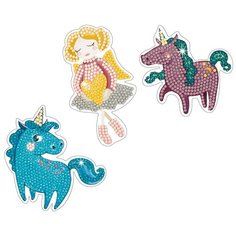 Кристальная мозаика (алмазная вышивка) "фрея" ALVN-303 наклейки "Единороги и ангел" 8 х 10.5 см