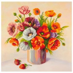 Кристальная мозаика (алмазная вышивка) "Фрея. Букет маков", 40х40 см, арт. ALVR-163