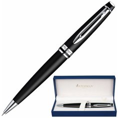 Ручка подарочная шариковая WATERMAN "Expert 3 Matte CT", черный матовый лак, палладиевое покрытие деталей, синяя, S09519