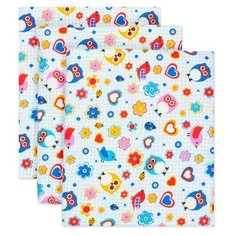 Многоразовая пеленка Чудо-Чадо фланель 120х85 набор 3 шт., совики/цветные