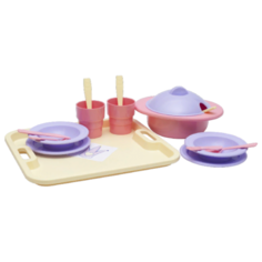 Набор посуды ОГОНЁК Принцесса С-1553 желтый/голубой/розовый