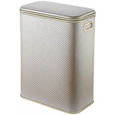 Корзина для белья Geralis PLG-B PUNTO бежевая, кант золото, стандартная