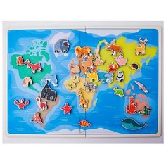 Карта мира "Травоядные животные" (на липучках) Сибирские игрушки