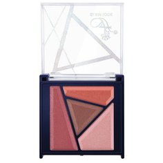Ffleur E224-02 Тени для век компактные 4- цв Glam Look с вит Е, тон 02 розовый микс перл