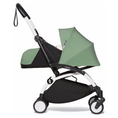 Коляска для новорожденных BABYZEN Yoyo2 0+ (без ткани прогулочного блока), Pepermint/белая рама, цвет шасси: белый