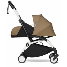 Коляска для новорожденных BABYZEN Yoyo2 0+ (без ткани прогулочного блока), Toffee/белая рама, цвет шасси: белый