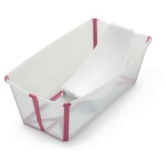 Ванночка с горкой Stokke Flexi Bath Bundle Tub with Newborn Support Transparent Pink