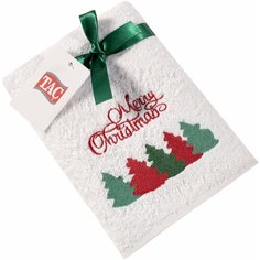 Подарочное полотенце TAC/махровое/NEW YEAR/50*90/420 г/м2, CHRISTMAS белое