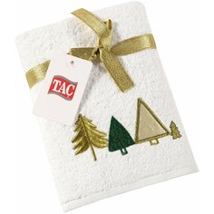 Подарочное полотенце TAC/махровое/NEW YEAR/50*90/420 г/м2, CHRISTMAS TREES белое