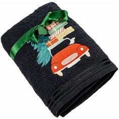 Подарочное полотенце TAC/махровое/NEW YEAR/50*90/420 г/м2, RED CAR антрацит