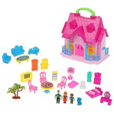 Наша игрушка кукольный домик 18631B, голубой/розовый