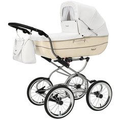 Коляска для новорожденных Reindeer Vintage 2020 (люлька + автокресло), VN3/bl, цвет шасси: серебристый