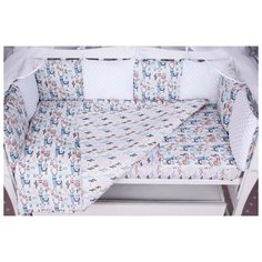 Amarobaby Бортик в кроватку Ламы (12 предметов) розовый