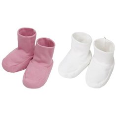 Пинетки детские AMAROBABY Nature, зефир/сахар, розовый/молочный, 2 пары, размер 56-62