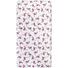 Amarobaby Простыня на резинке Фламинго 125 х 75 х 12 см белый