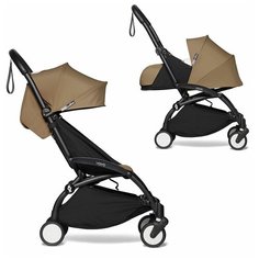 YOYO² BABYZEN Коляска 2 в 1 с люлькой Newborn Pack Toffee, черная рама