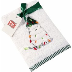 Подарочное полотенце TAC/махровое/NEW YEAR/50*90/420 г/м2, CAT белое