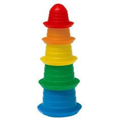 Пирамидка детская с формочками ведерко для песочницы сомбреро 5 элементов 35 см технок